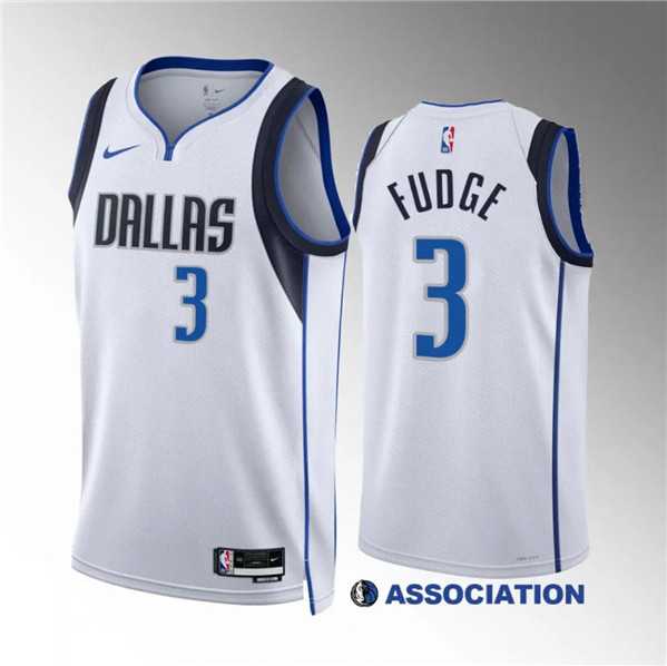 Mens Dallas Mavericks #3 Alex Fudge White Association Edition Stitched Basketball Jersey Dzhi